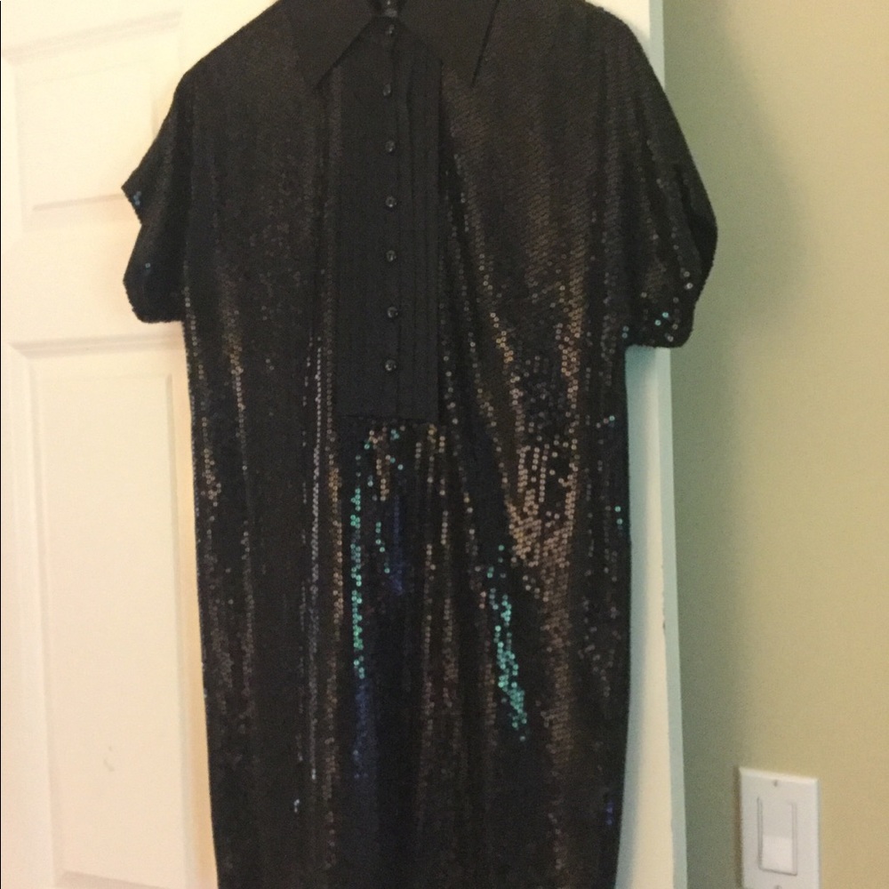 Robert Rodriguez Black Sequin Mini Dress